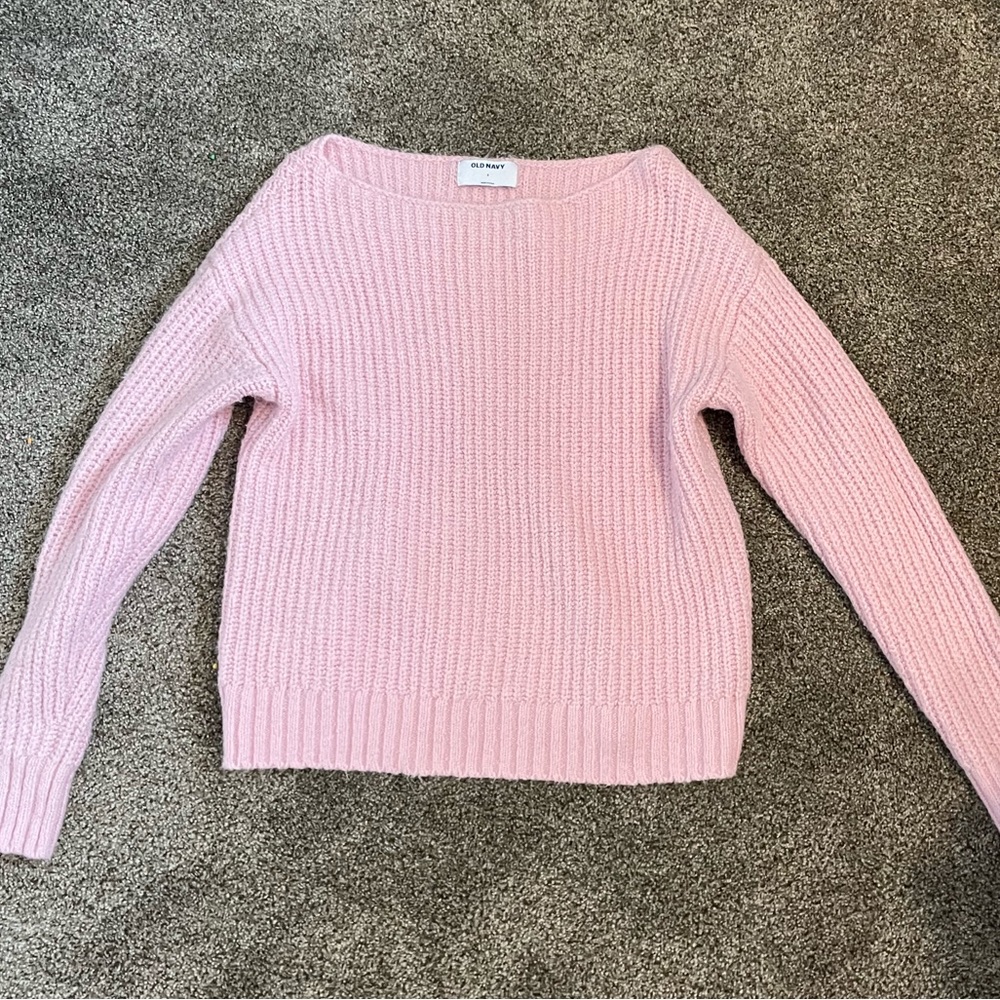 Old Navy Women’s Pink Off the Shoulder Sweater